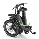 Baicycle Electric Bike, Folding Electric Bike with 62 Miles Range, Fast Charge and Removable Battery, 20 Inches Fat Tire for Beach Cruiser City Commute Mountain, Black - Baicycle