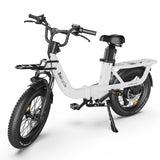 Baicycle Electric Bike, Folding Electric Bike with 62 Miles Range, Fast Charge and Removable Battery, 20 Inches Fat Tire for Beach Cruiser City Commute Mountain, White - Baicycle